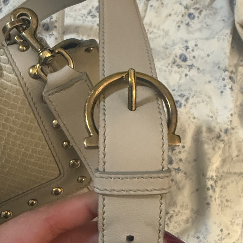 Salvatore Ferragamo large Sophia gray handbag leather and python skin - Picture 3 of 3